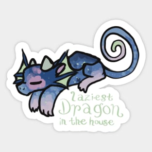 Laziest Dragon in the house Sticker